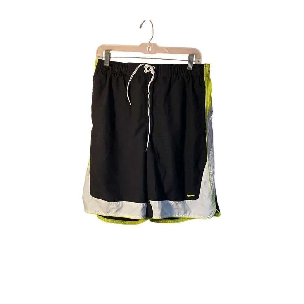 Nike Mens Vintage Black Multicolored Nike Spell Out Swim Trunks S/L